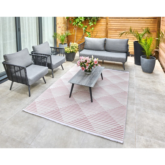 Powderly Machine Woven Rose Rug