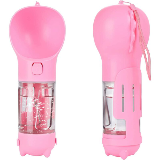 300ml Portable Dog Water Bottle, Portable Travel Bottle Dog and Cat Pet Travel Water Drink Bottle, Convenient Collection Design, Pink SOEKAVIA