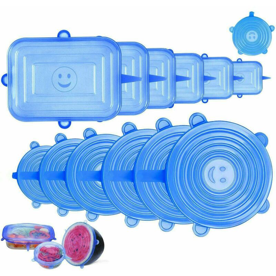 Thsinde - Silicone stretch lids -12 pieces Stretchable silicone lids Stretch lid silicone covers in different sizes Reusable Permanently expandable
