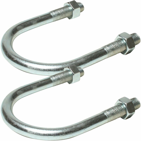 2 Pack 2½' 65 76mm u Bolts Zinc Plated Steel Nuts Pole Grip Bracket Clamp