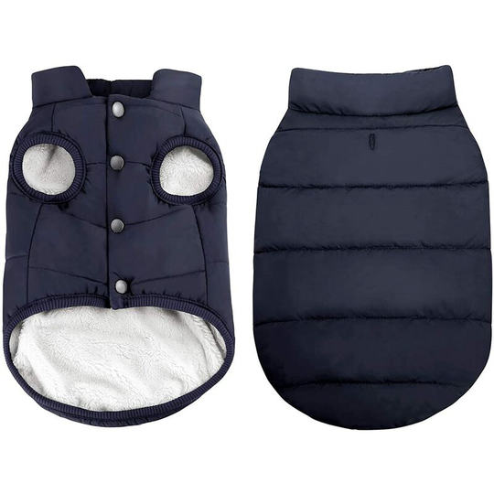 1 pc Blue xxxl Windproof Dog Winter Coat Waterproof Dog Jacket Warm Dog Vest Cold Weather Pet Apparel with 2 Layers Fleece Lined for Small Medium