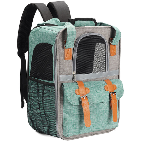 Pet Carrier Backpack Dog Puppy Shoulder Bag Travel w/ Mesh Green