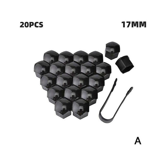 20pcs/lot 17MM/19/21MM Car Wheel Nut Caps abs Auto Trim Tyre Wheel Nut Cover Screw Bolt Protection Covers Screw Protector,Black19MM Thsinde