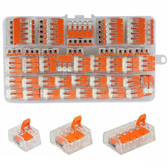 75Pcs Wire Connectors Nuts Lever Quick Pack Conductor Compact Connection Nuts Wire Connector Terminal Assortment Thsinde