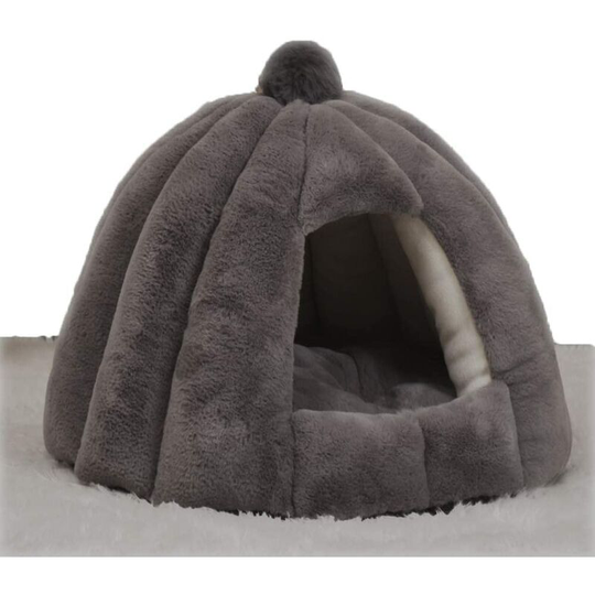 Cat Dog Pet Tent Cave Bed, Washable Ultra Soft Cozy Warm Puppy Cats Sleeping Bed Tent House gray,L - Langray