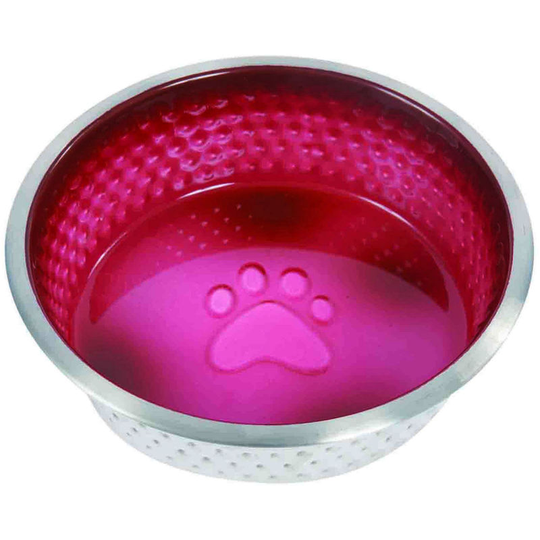 Non-slip Stainless Steel Shade Dog Bowl (16.5cm) (Magenta) - Magenta - Weatherbeeta