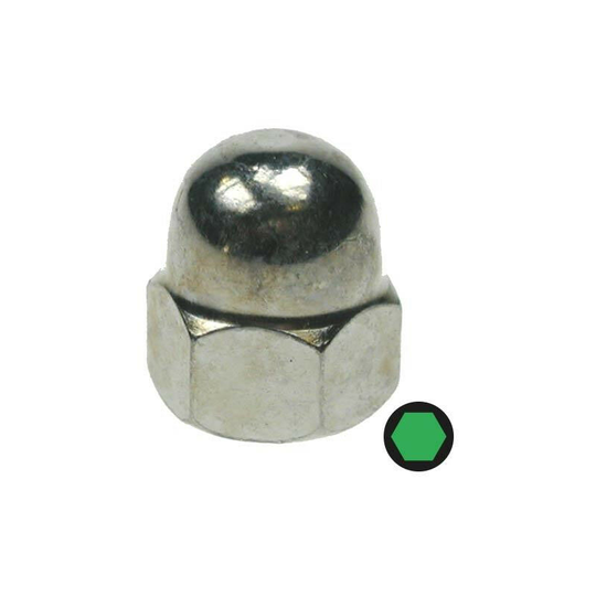 M6 Hex Dome Nut - Box of 200 - Silver