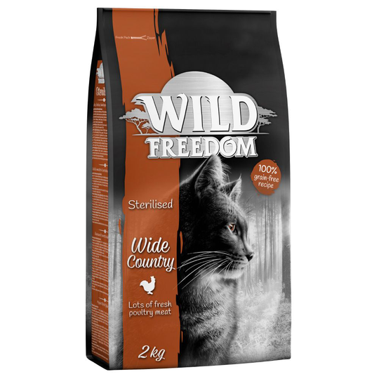 Wild Freedom Dry Cat Food Economy Pack 3 x 2kg - Sterilised - Wide Country - Poultry