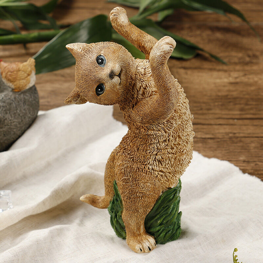 Kitten Resin Ornament Home Decor Outdoor Decorative Resin Sculpture Home Decor Kitten Resin Ornament Home Decor (Cute Cat)