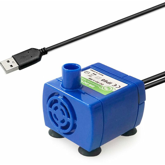 Usb Pet Water Fountain Pump Replacement Low Noise Pump Motor with Auto Shut Off,model:Blue auto power off no indicator light