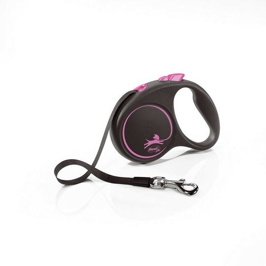 Flexi Small Retractable Dog Lead (5m) (Pink/Black) - Pink/Black
