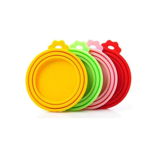 Pet Can Covers,4 Pack Silicone Pets Food Lids Coloured Universal Food Cover for Dogs and Cats