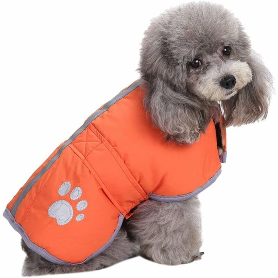 Orange Dog Coats Cold Weather Loft Winter Fleece Dog Vest Waterproof Pet Jacket Available in Medium Size