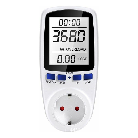 Electricity Meter Monitor Energy Meter Current Consumption Meter with Backlit lcd Digital Display Overload Protection (Single rate)