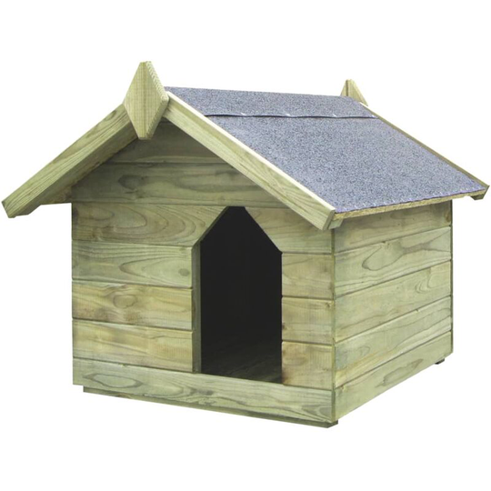 Garden Dog House with Opening Roof Impregnated Pinewood Vidaxl Green