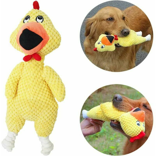 Toy Dog Toy ,Dog Plush Toy,Durable Corduroy Plush Dog Toy with Squeaky Plastic Noise Mechanism in Chicken Shape S'areern