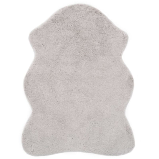 Rug 65x95 cm Faux Rabbit Fur Grey VD25406 - Hommoo