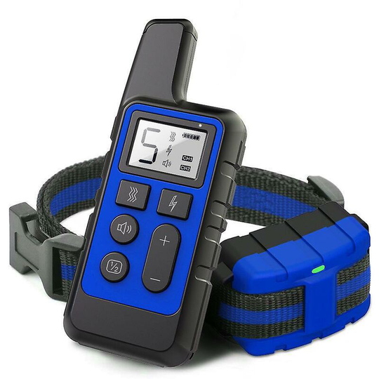 MUFF Waterproof Dog Training Collar Pet Bark Stop 500m Remote Control blue