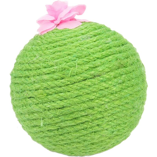 Devenirriche - Generic Cat Cactus Ball Toy, Pet Cats Scratching Sisal Rope Wrapped Balls with Catnip Inside Ball Track Interactive for Kittens Play