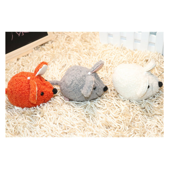 Mouse soft toy, 3 pieces, orange, gray, white, 12cm