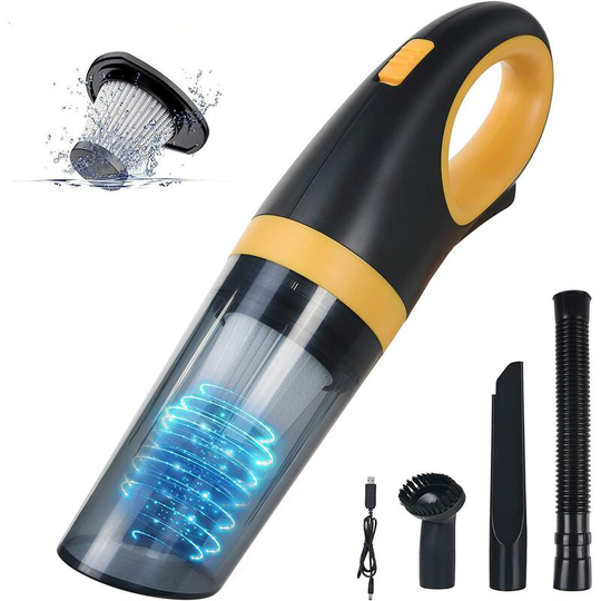 120W Handheld Vacuum Cleaner, Rechargeable 8500PA Car Vacuum Cleaner for Car/Kitchen, Powerful Cordless Portable Car Table Vacuum with Washable