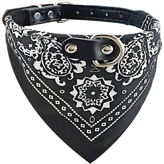 Fashion Dog Bandana Collar Dog Necklace Boy Boy Bandana Puppy Bandana With Dog Necklace (Black m)