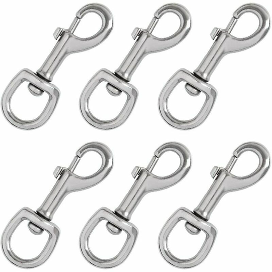 6 Pack 60kg Swivel Carabiner, Dog Collar Swivel Hook, Alloy Horseshoe Swivel Carabiner for Paracord 550 Key Chain Strap