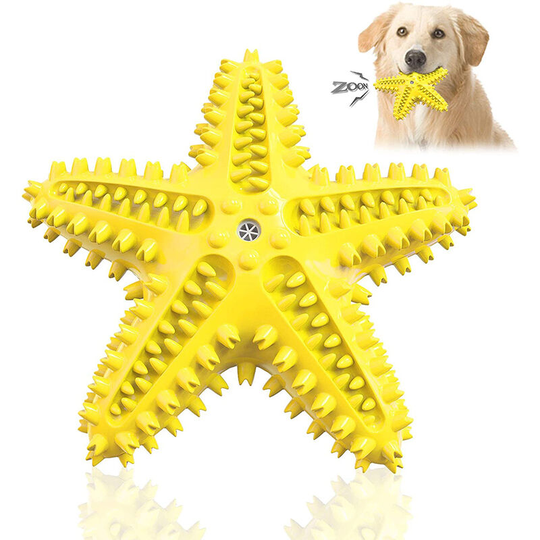 Dog Chew Toys Dog Toys Tough Durable Dog Squeaky Toothbrush Toys for Aggressive Chewers Large Breed Dental Care Teeth Cleaning, yellow