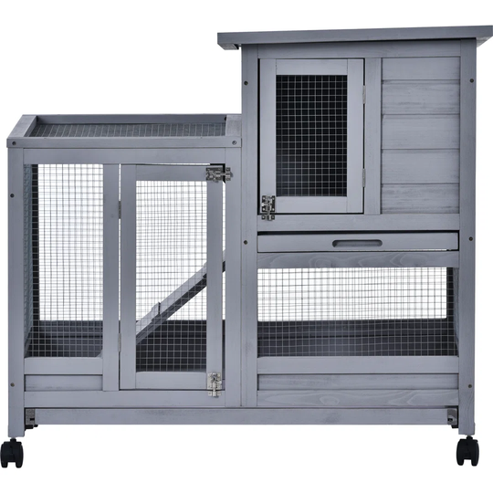 Linneus Weather Resistant Rabbit Hutch with Ramp