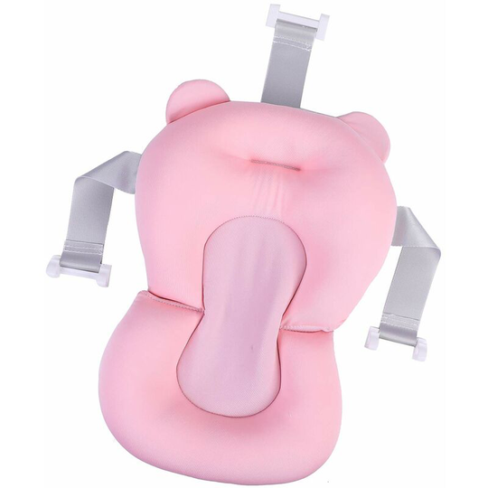 Baby Bath Pad , Adjustable Non-Slip Infant Bath Support Seat , Baby Bath Pillow for Bathtub - Pink
