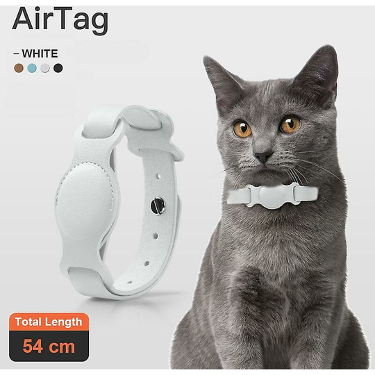 New Leather Pet Adjustable Collar For Apple Airtag Location Tracker Cat Anti Loss a Thsinde
