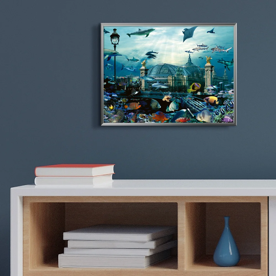 'Grand Palais Aquarium' by Patrick Le Hec'h - Picture Frame Graphic Art Print on Paper