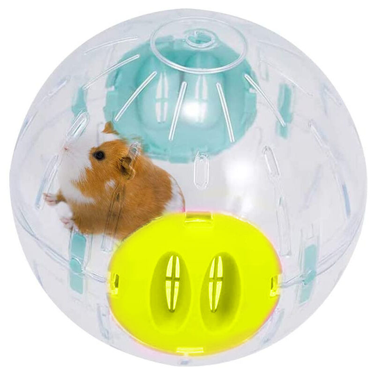 Hamster Ball, 14.5cm Transparent Hamster Wheel Running Ball for Hamsters & Mice Plastic Toys Eliminate boredom and increase activity, yellow