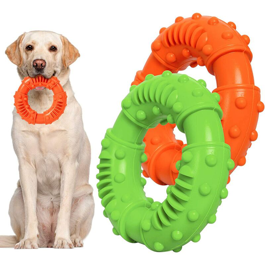 Chew toys, durable rubber ring toys for dogs, teeth cleaning toys for large and medium dogs