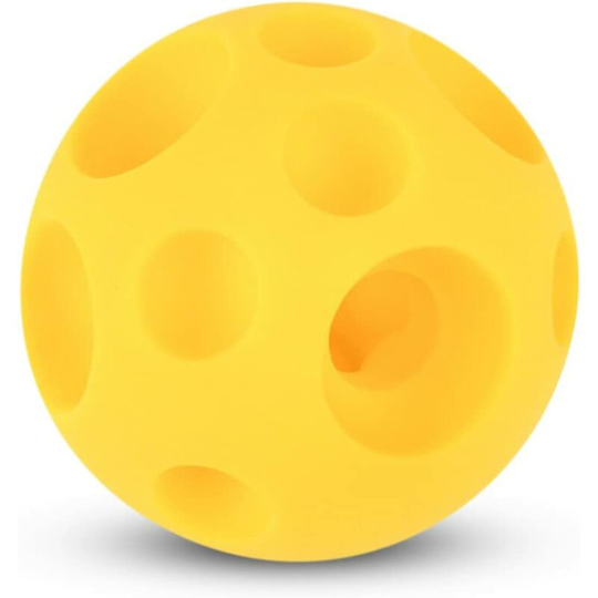 Interactive Dog Toy Ball Treats Dispenser Rubber Dog Ball Chew Toy , l , Yellow