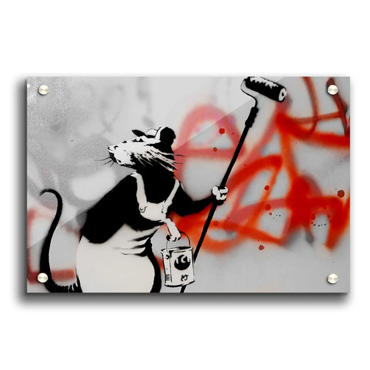 Graffiti Rat Removal by Banksy - Unframed Graphic Art Print on Acrylic