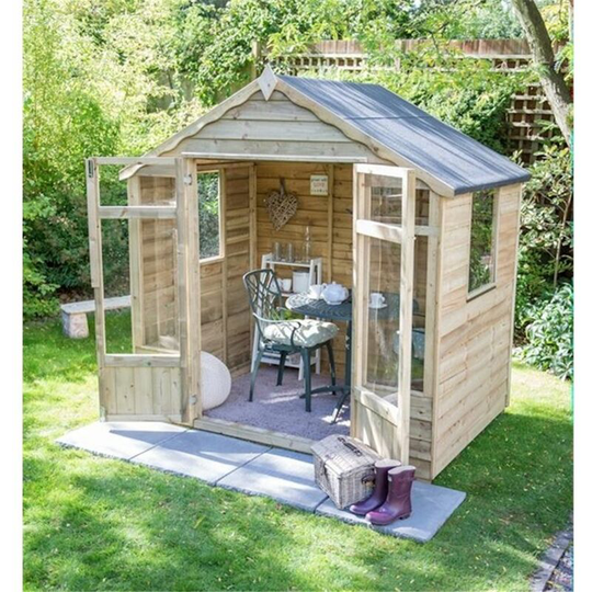 Installed 7 x 5 Pressure Treated Overlap Summerhouse (219cm x 146cm) installation included (core)