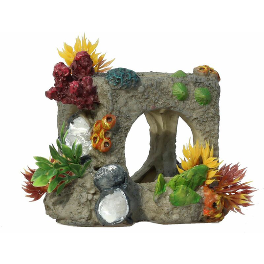 Polyresin Cube Habitat Aquarium Decor Size 11 x 11 x 10 cm