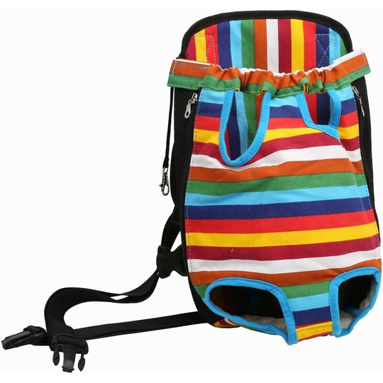 Legs-Out Front Pet Dog Carrier,Hands-Free Adjustable Backpack Travel Bag for Small Medium Puppy Doggie Cat Bunny Breeds Outdoor xl, color stripes