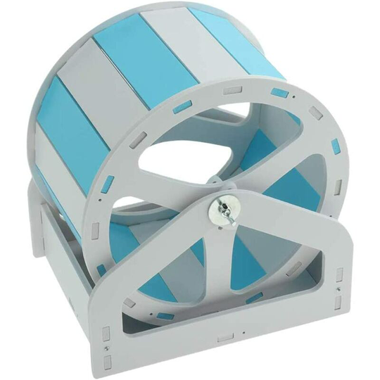 Exercise Wheel for Hamster Hedgehog Chinchilla Guinea Pig Mouse Ferret Gerbil 1pc (White and Blue)