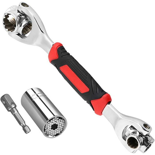 Modou - Universal Socket Wrench 8 in 1 Socket Wrench with 360° Swivel Head and 7-19mm Universal Repair Multi-Function Wrenches, Spanner Tool for Car