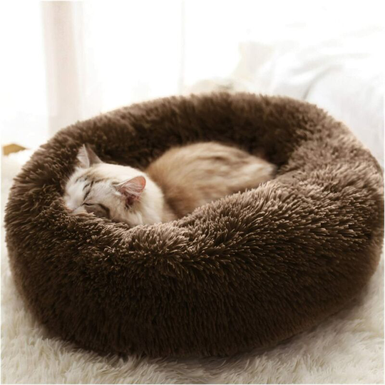 Pet Kennel Pet Kennel Round Cat Winter House Winter Warm Sleeping Bag Plush Super Stuffed Animal Bed Super Soft Cushion Kids Cat Mat One Coffee 50cm