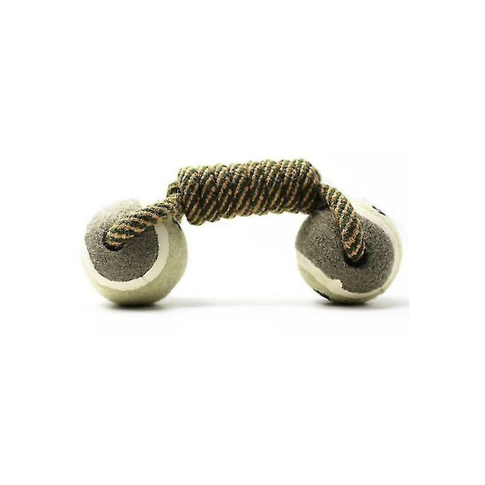 Cotton Rope Tennis Dumbbell Dog Toy Molar Dog Rope Knot Toy Ball1 Piece gray