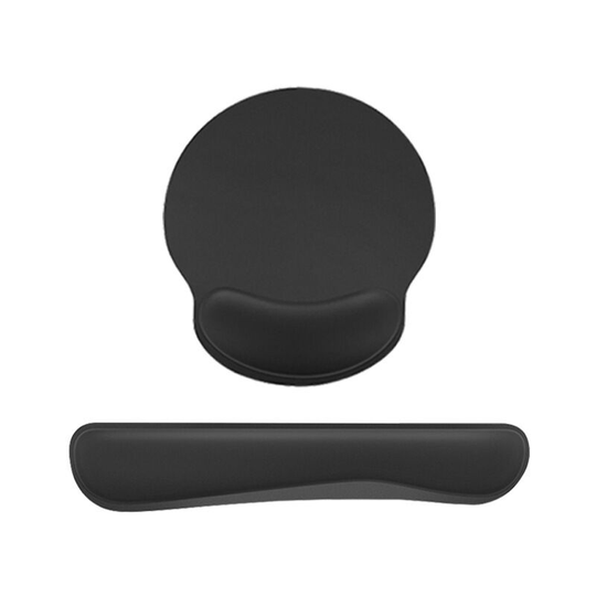 Smooth Ergonomic Memory Foam Mouse Pad Wrist Support and Keyboard Wrist Rest for Gaming/Office, Durable, Comfortable and Pain Relief