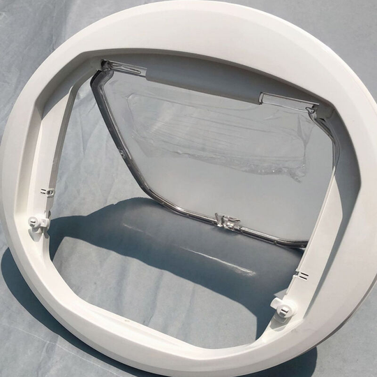 Pet Cat Flap Small Door for Dogs and Cats with Round Locking Possibilities - White s