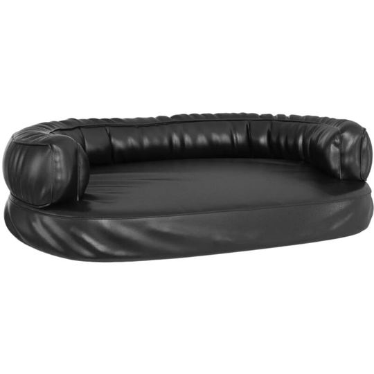 Ergonomic Foam Dog Bed Black 75x53 cm Faux Leather Vidaxl Black