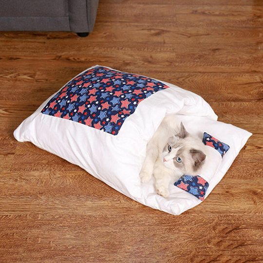 Cat Cushion and Mat Dog Cat Sleeping Bed Pet Winter Washable Removable Non-Slip Super Warm Pet Cave with Zipper Ultra Soft and Comfortable Cat Bag