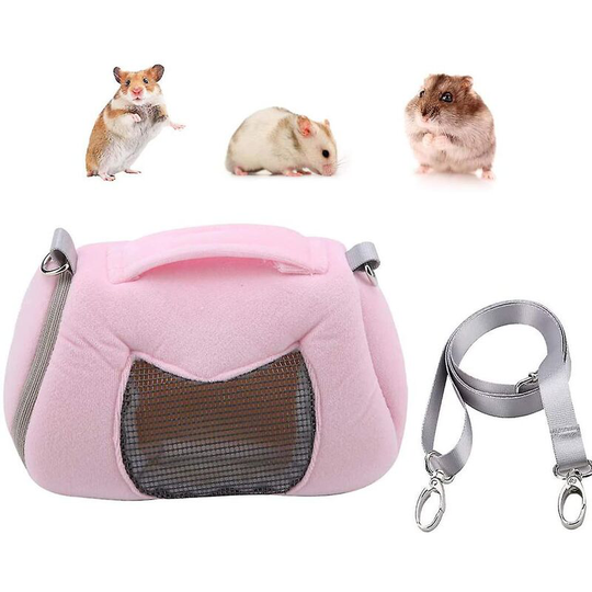 Sun Flowergb - Hamster Carrier Bag Portable Outdoor Travel Handbag with Single Adjustable Shoulder Strap for Hamster Small Pets Pink