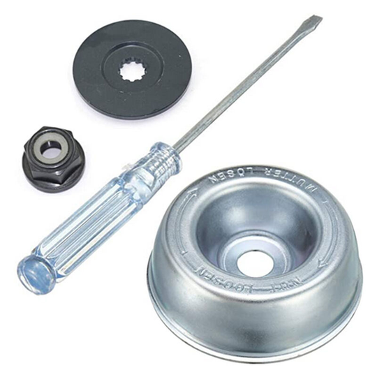 Gardening Machine Lawnmower Blade Adapter Kit-Thrust Washer, Rider Plate, Collar Nut, Maintenance Screwdriver, Blade Adapter Kit Replacement for