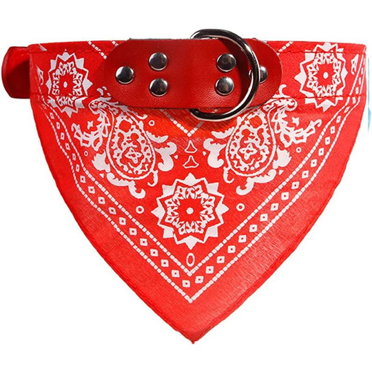 Bandana Dog Scarf Triangle Scarf Adjustable Collar Paisley Pattern Collar for Puppy Cat Pets (Red, m)